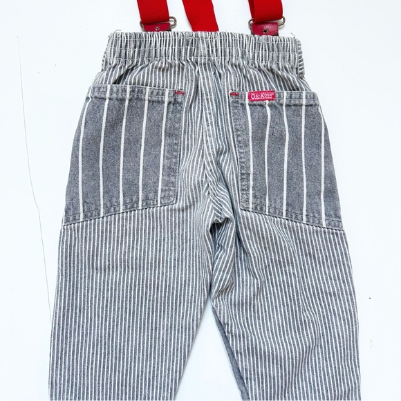 Vintage Retro OshKosh B'gosh Railroad Striped Overalls w/ Suspenders & Patches - Picture 13 of 15